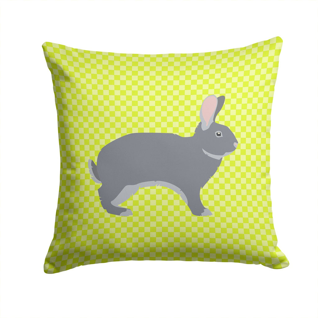 Giant Chinchilla Rabbit Green Decorative Throw Pillow 14x14 Indoor Outdoor Accent Cushion, Fabric Cover with Insert for Sofa, Bed, Porch & Living Room