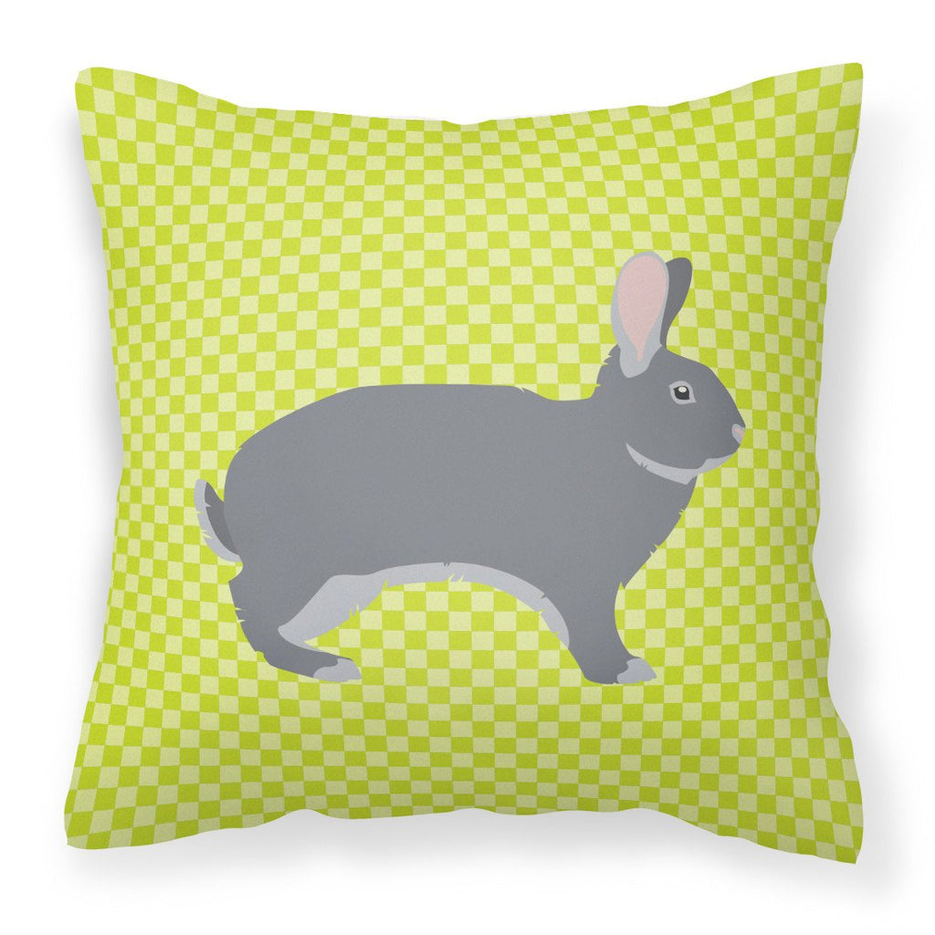 Giant Chinchilla Rabbit Green Decorative Throw Pillow 18x18 Indoor Outdoor Accent Cushion, Fabric Cover with Insert for Sofa, Bed, Porch & Living Room
