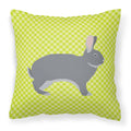 Giant Chinchilla Rabbit Green Decorative Throw Pillow 18x18 Indoor Outdoor Accent Cushion, Fabric Cover with Insert for Sofa, Bed, Porch & Living Room