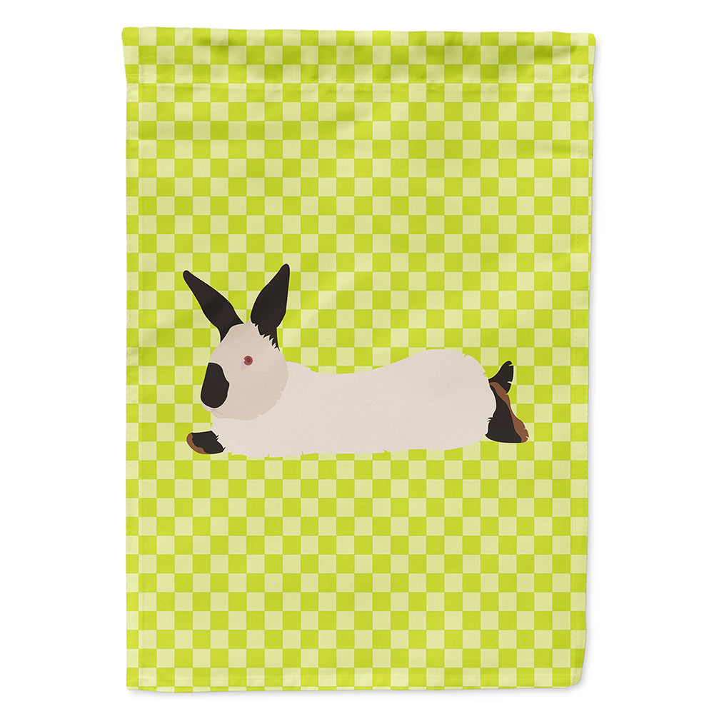 California White Rabbit Green House Flag 28x40 Porch Sleeve Pole Decorative Outside Yard Banner Artwork Wall Hanging, Polyester