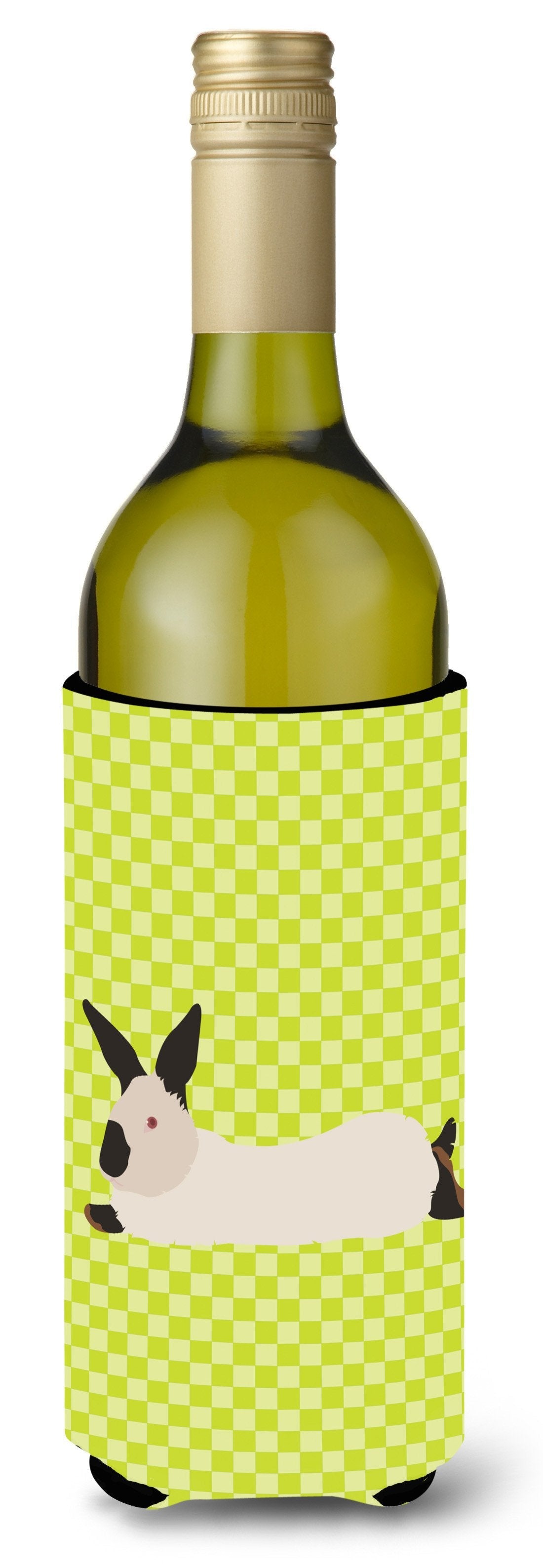 California White Rabbit Green Wine Bottle Hugger Gift Sleeve for Standard 750 ml Bottles, Insulated Reusable Also Fits Mini Shot & Pint Bottles