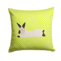 California White Rabbit Green Decorative Throw Pillow 14x14 Indoor Outdoor Accent Cushion, Fabric Cover with Insert for Sofa, Bed, Porch & Living Room