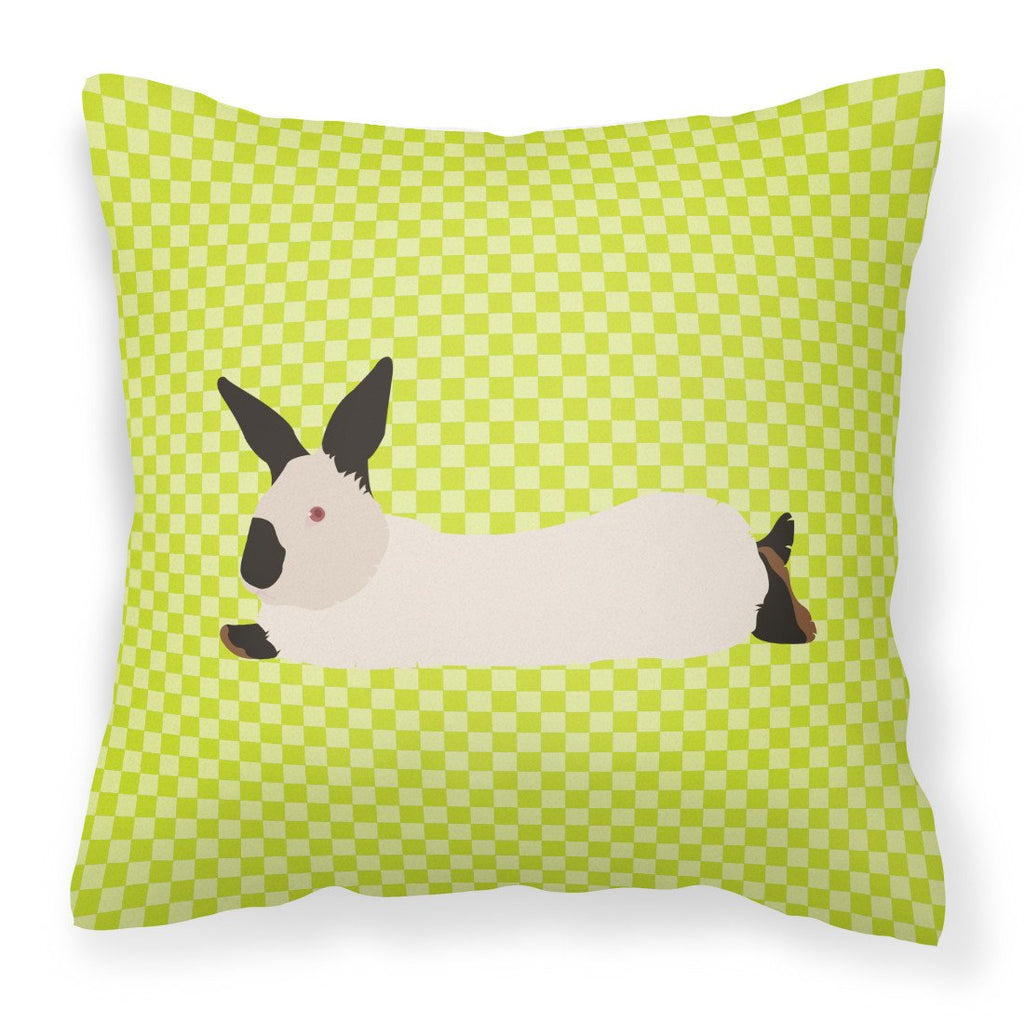 California White Rabbit Green Decorative Throw Pillow 18x18 Indoor Outdoor Accent Cushion, Fabric Cover with Insert for Sofa, Bed, Porch & Living Room