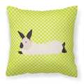 California White Rabbit Green Decorative Throw Pillow 18x18 Indoor Outdoor Accent Cushion, Fabric Cover with Insert for Sofa, Bed, Porch & Living Room