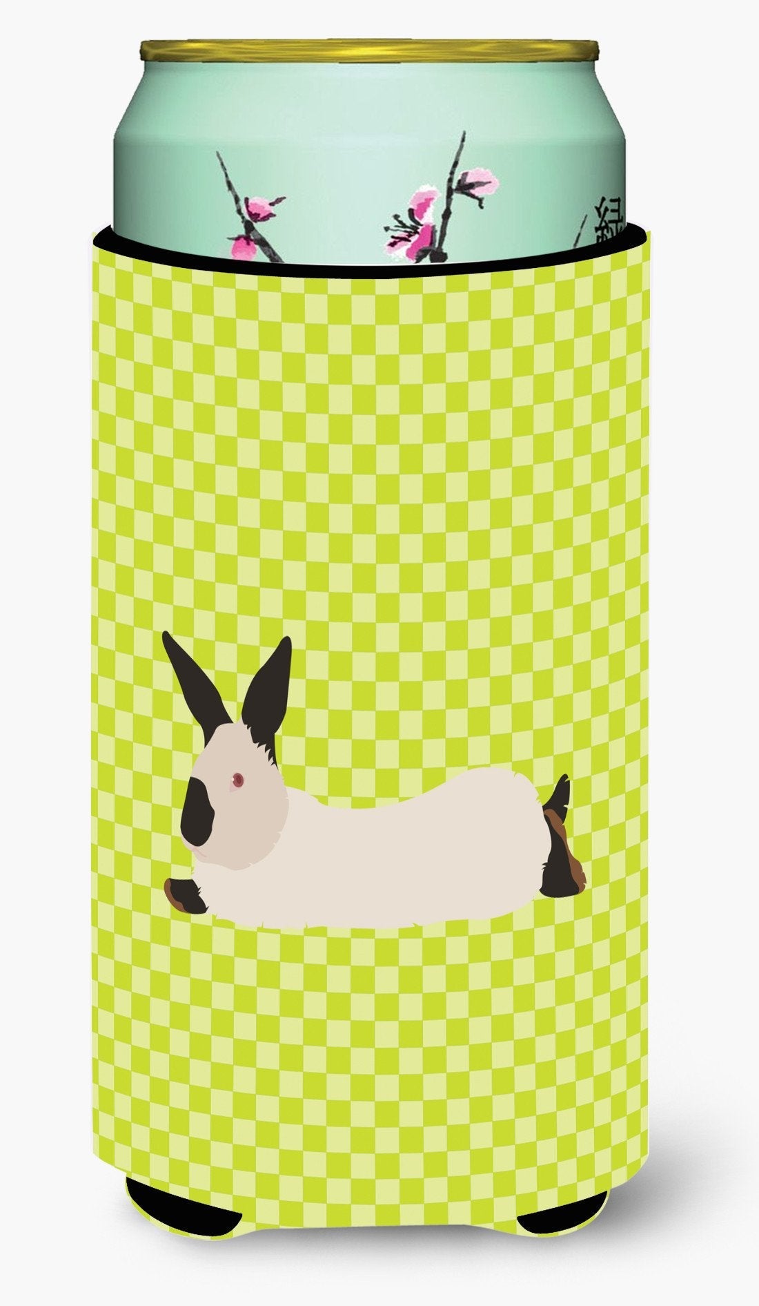 California White Rabbit Green Tall Boy Hugger Can Cooler Sleeve Machine Washable Drink Collapsible Insulator Beverage Insulated Holder