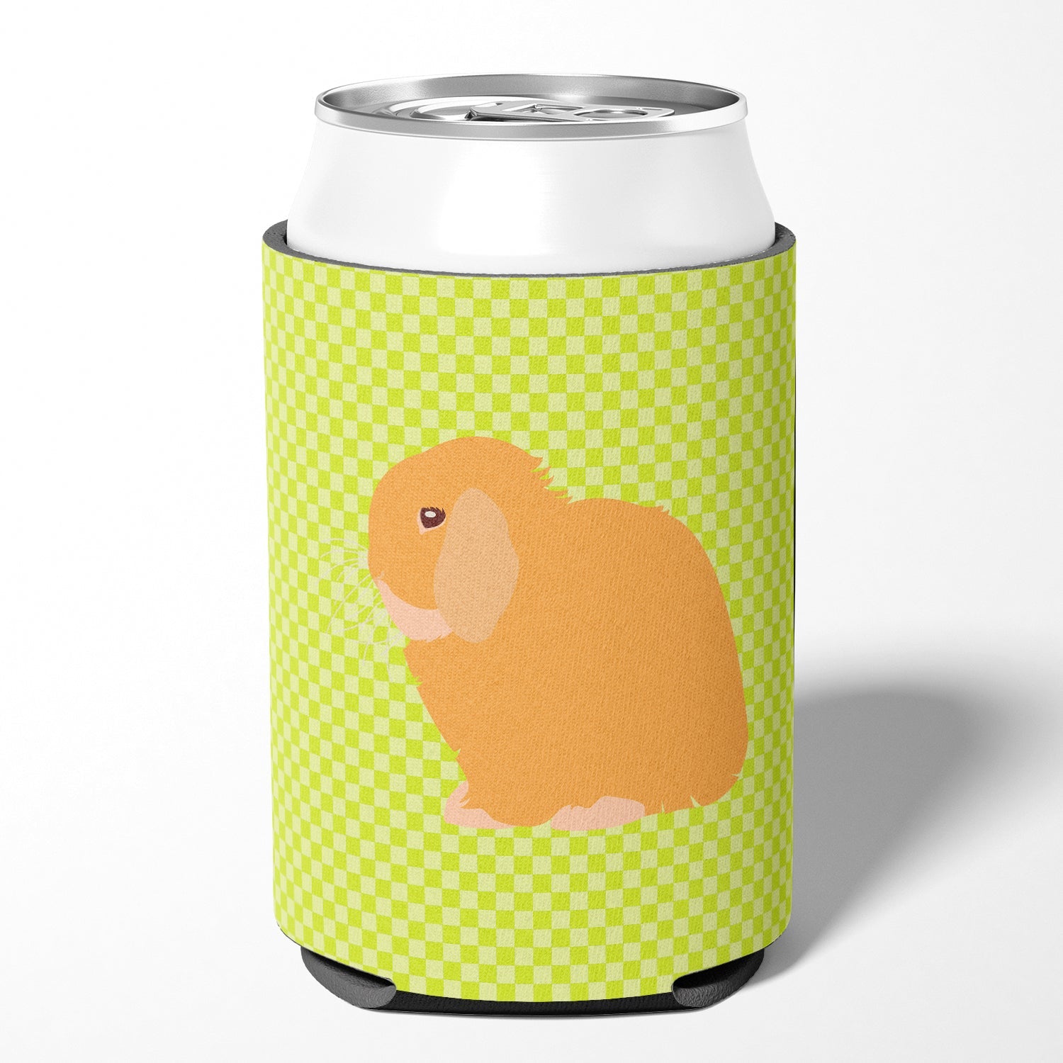 Holland Lop Rabbit Green Can or Bottle Hugger Cooler Sleeve for Standard 12 oz Cans, Insulated Foam Beer & Soda Can Hugger Reusable
