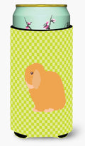 Holland Lop Rabbit Green Tall Boy Hugger Can Cooler Sleeve Machine Washable Drink Collapsible Insulator Beverage Insulated Holder