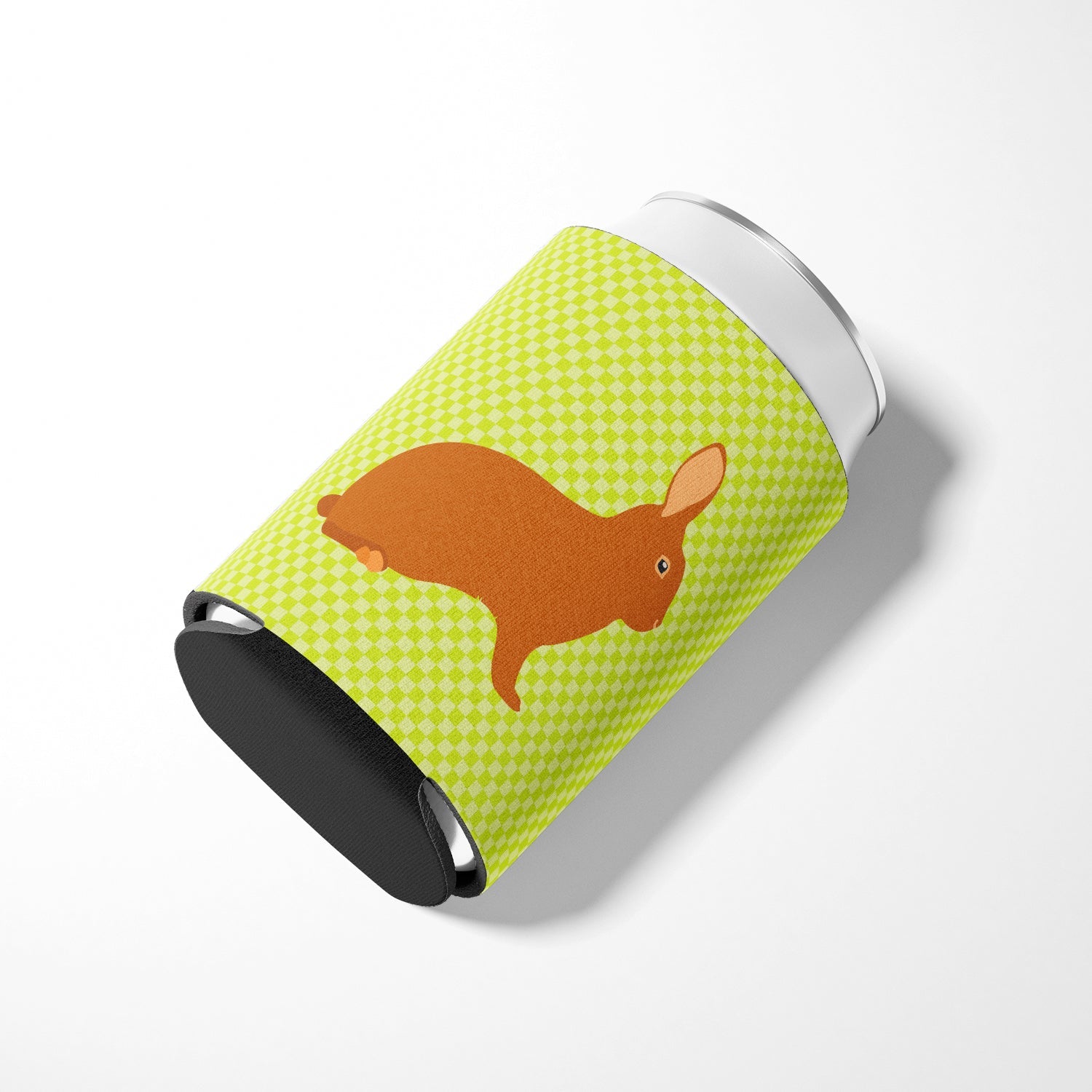 Rex Rabbit Green Can or Bottle Hugger Cooler Sleeve for Standard 12 oz Cans, Insulated Foam Beer & Soda Can Hugger Reusable