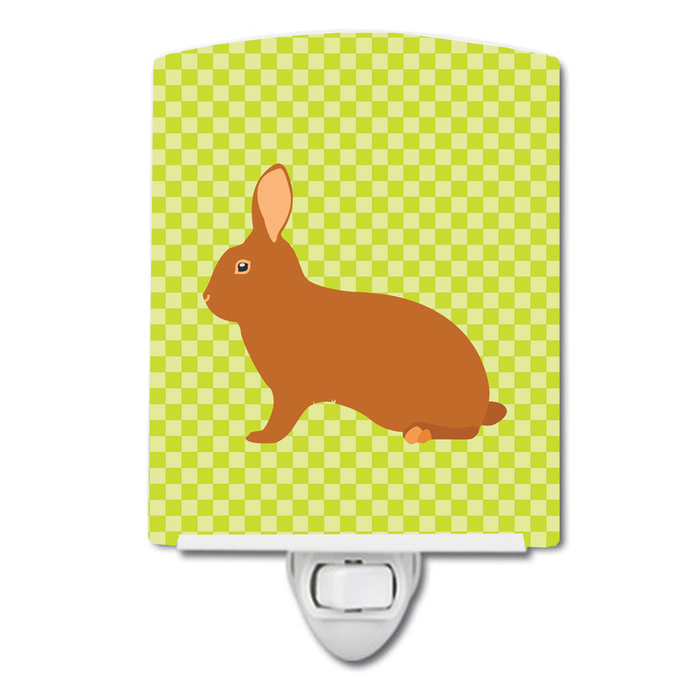 Rex Rabbit Green Ceramic Night Light Compact, UL-Certified, Ideal for Bedroom, Bathroom, Nursery, Hallway, Kitchen, 6x4x3, Multicolor
