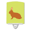 Rex Rabbit Green Ceramic Night Light Compact, UL-Certified, Ideal for Bedroom, Bathroom, Nursery, Hallway, Kitchen, 6x4x3, Multicolor