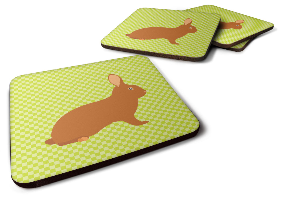 Rex Rabbit Green Foam Coasters Set of 4 Cup Coasters for Indoor Outdoor, Tabletop Protection, Anti Slip, Mouse pad Material