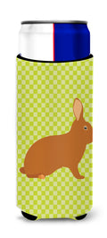 Rex Rabbit Green Slim Can Hugger , Insulated Foam Hugger for 12 oz Slim Cans, Beer Bottles & Water Bottles, Printed in USA