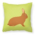 Rex Rabbit Green Decorative Throw Pillow 18x18 Indoor Outdoor Accent Cushion, Fabric Cover with Insert for Sofa, Bed, Porch & Living Room