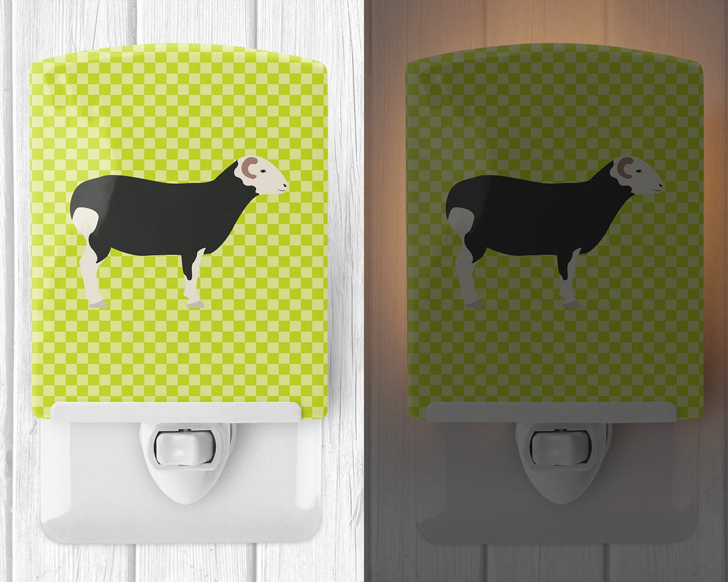 Herwick Sheep Green Ceramic Night Light Compact, UL-Certified, Ideal for Bedroom, Bathroom, Nursery, Hallway, Kitchen, 6x4x3, Multicolor