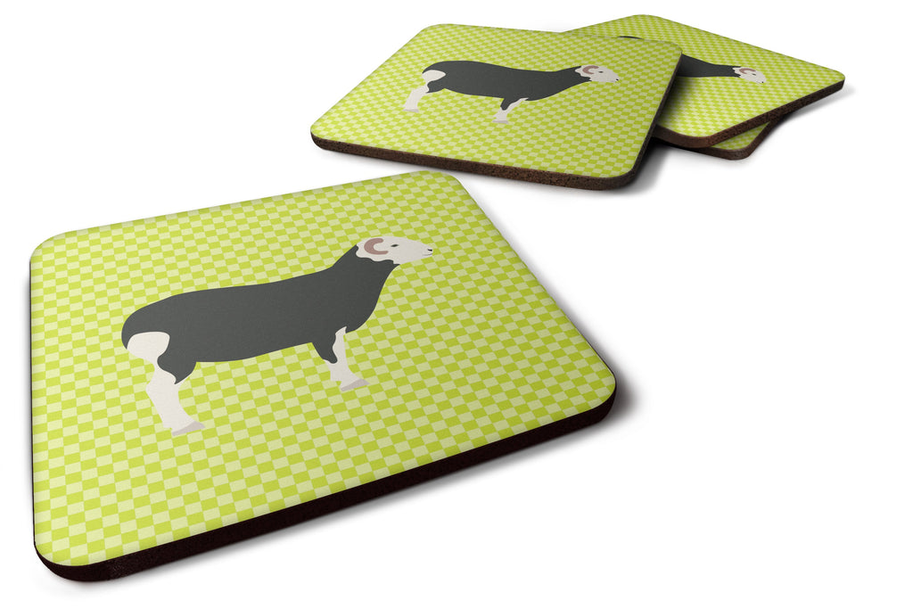 Herwick Sheep Green Foam Coasters Set of 4 Cup Coasters for Indoor Outdoor, Tabletop Protection, Anti Slip, Mouse pad Material
