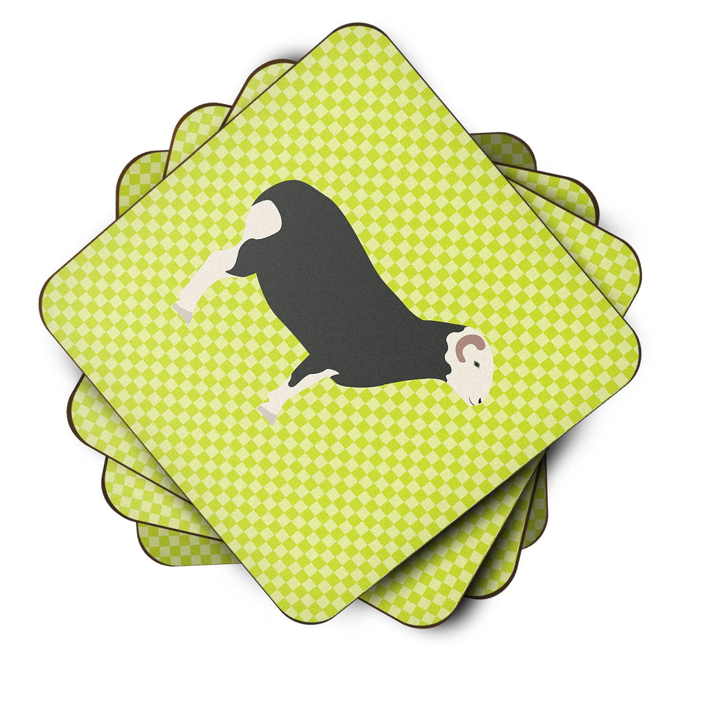 Herwick Sheep Green Foam Coasters Set of 4 Cup Coasters for Indoor Outdoor, Tabletop Protection, Anti Slip, Mouse pad Material
