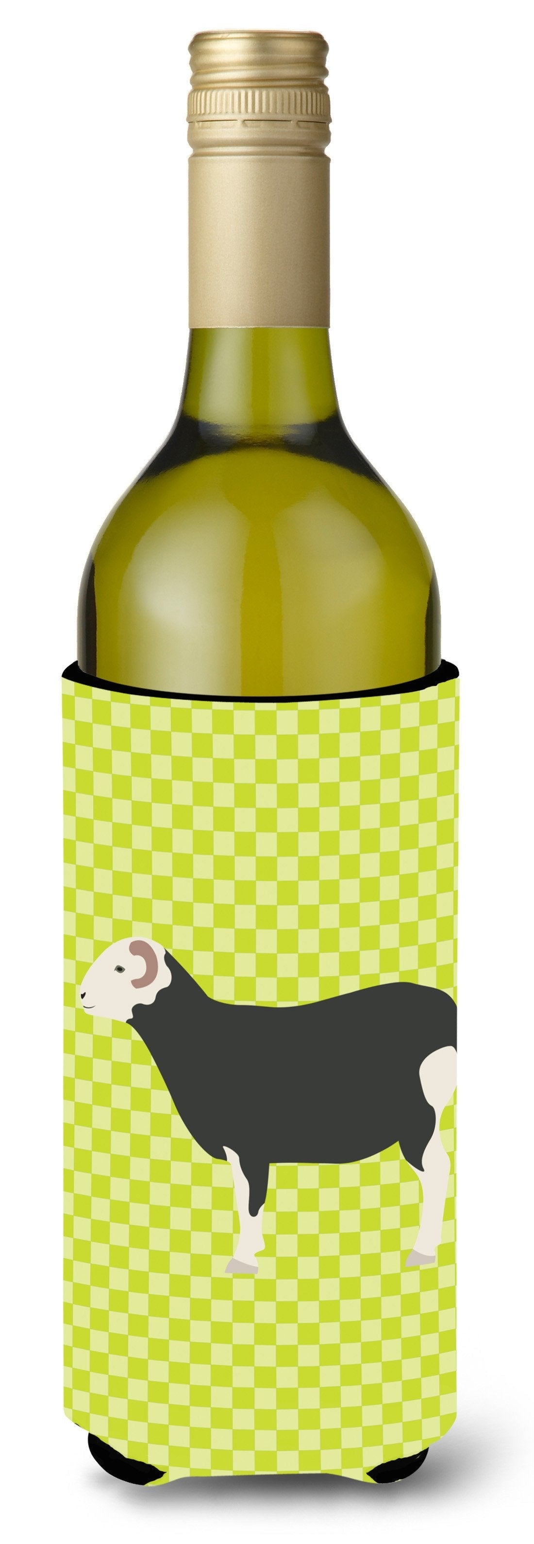 Herwick Sheep Green Wine Bottle Hugger Gift Sleeve for Standard 750 ml Bottles, Insulated Reusable Also Fits Mini Shot & Pint Bottles