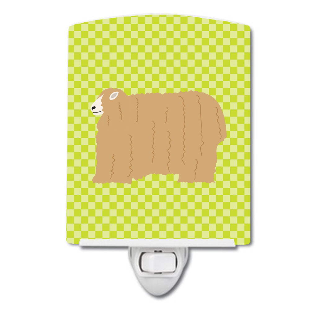 Lincoln Longwool Sheep Green Ceramic Night Light Compact, UL-Certified, Ideal for Bedroom, Bathroom, Nursery, Hallway, Kitchen, 6x4x3, Multicolor