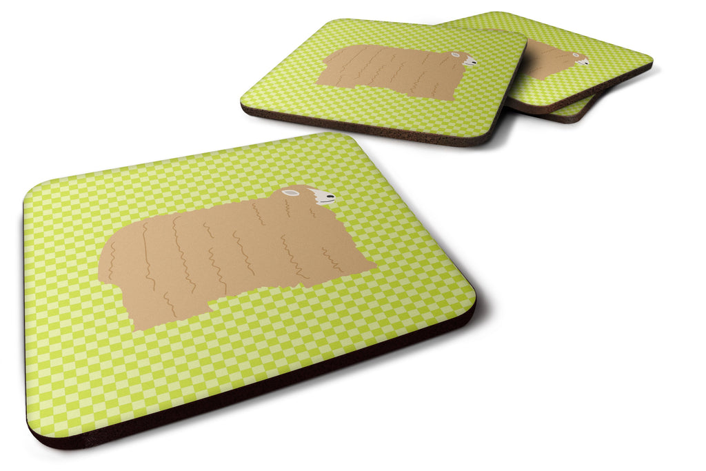 Lincoln Longwool Sheep Green Foam Coasters Set of 4 Cup Coasters for Indoor Outdoor, Tabletop Protection, Anti Slip, Mouse pad Material