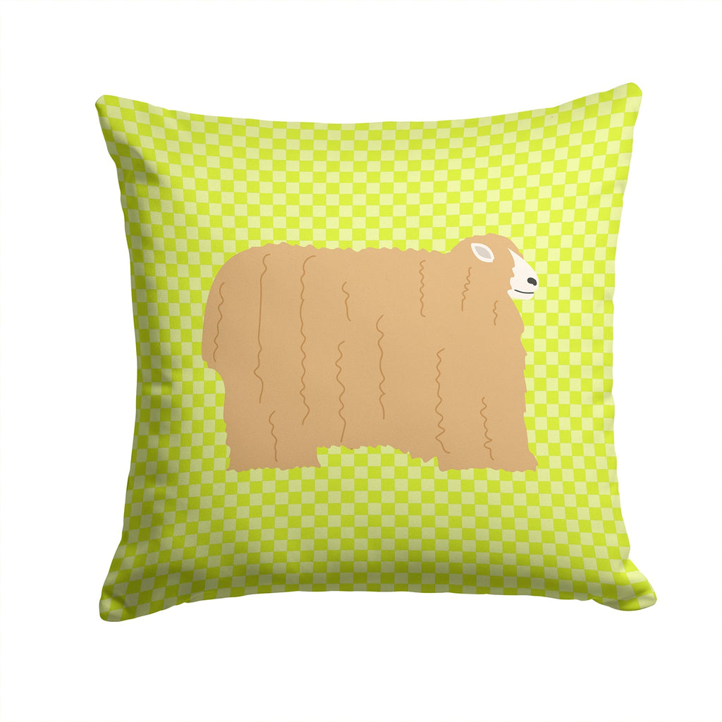 Lincoln Longwool Sheep Green Decorative Throw Pillow 14x14 Indoor Outdoor Accent Cushion, Fabric Cover with Insert for Sofa, Bed, Porch & Living Room