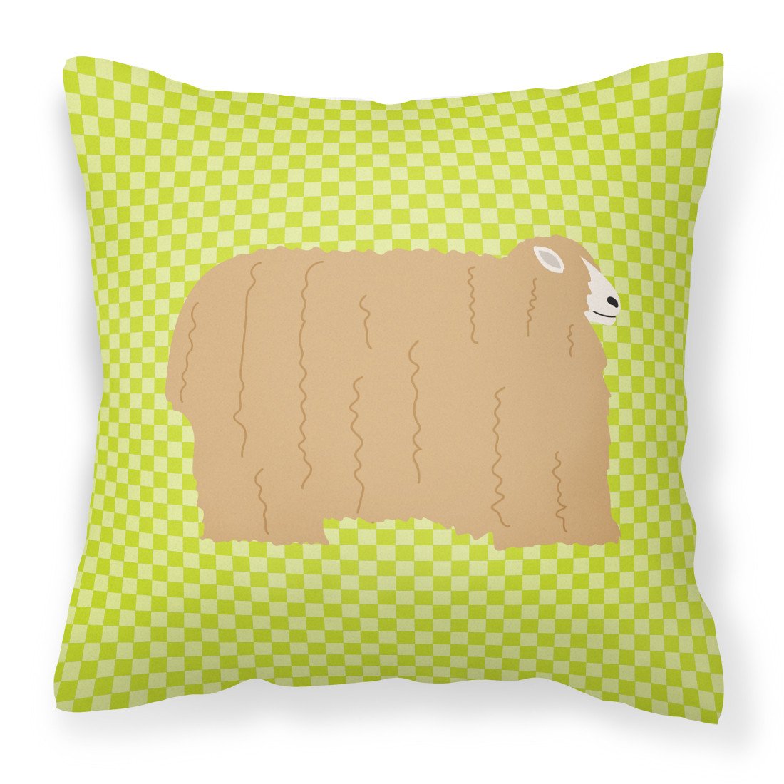 Lincoln Longwool Sheep Green Decorative Throw Pillow 18x18 Indoor Outdoor Accent Cushion, Fabric Cover with Insert for Sofa, Bed, Porch & Living Room