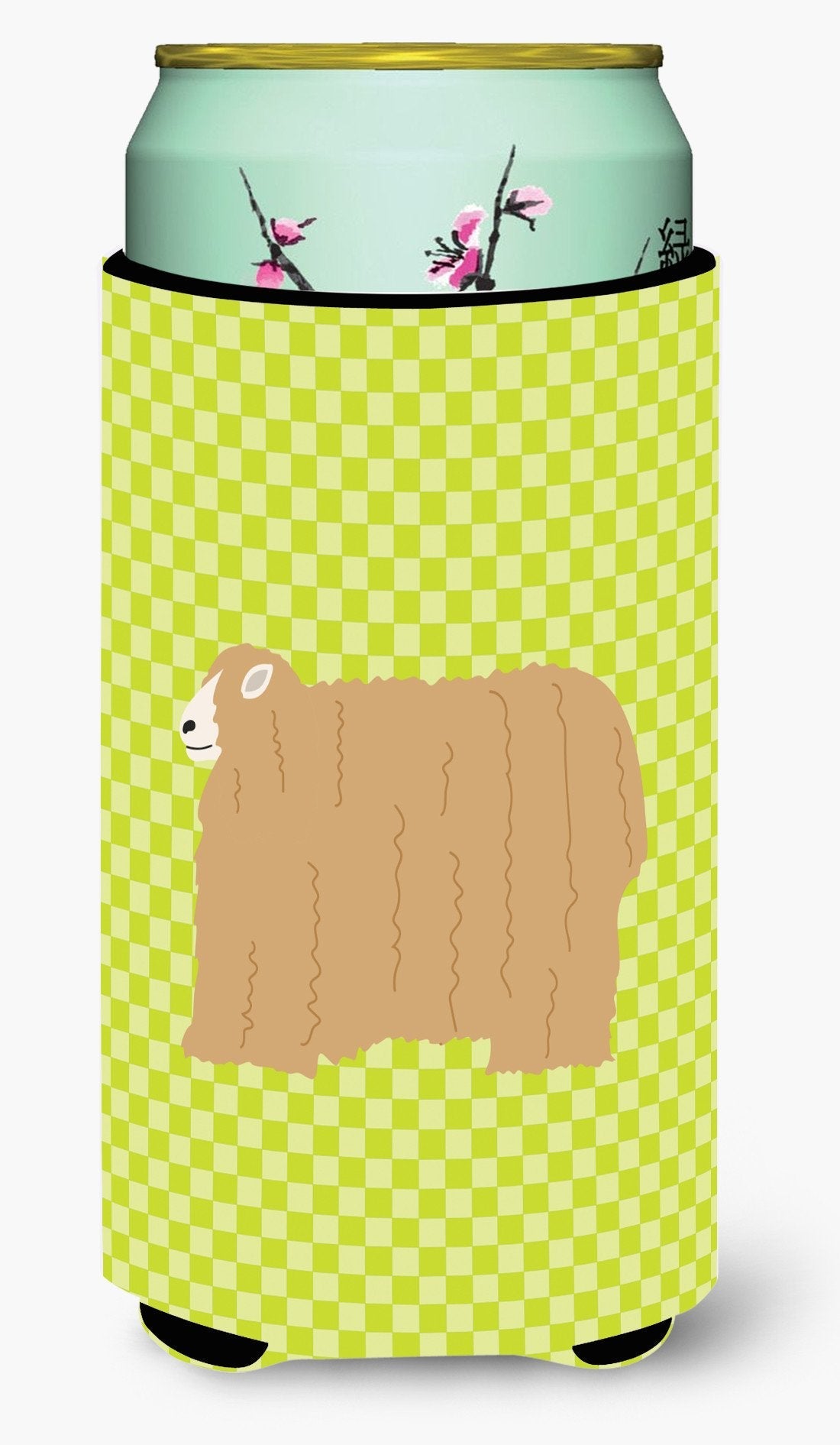 Lincoln Longwool Sheep Green Tall Boy Hugger Can Cooler Sleeve Machine Washable Drink Collapsible Insulator Beverage Insulated Holder