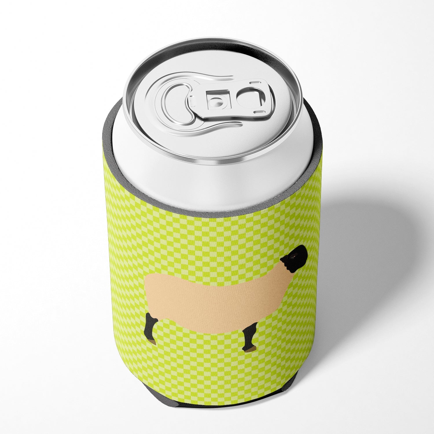 Suffolk Sheep Green Can or Bottle Hugger Cooler Sleeve for Standard 12 oz Cans, Insulated Foam Beer & Soda Can Hugger Reusable
