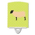 Suffolk Sheep Green Ceramic Night Light Compact, UL-Certified, Ideal for Bedroom, Bathroom, Nursery, Hallway, Kitchen, 6x4x3, Multicolor