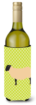 Suffolk Sheep Green Wine Bottle Hugger Gift Sleeve for Standard 750 ml Bottles, Insulated Reusable Also Fits Mini Shot & Pint Bottles