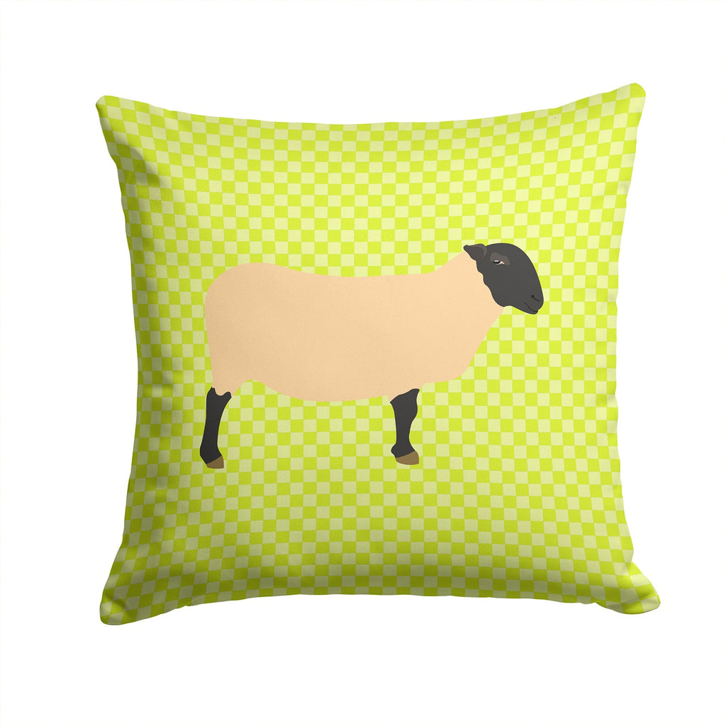 Suffolk Sheep Green Decorative Throw Pillow 14x14 Indoor Outdoor Accent Cushion, Fabric Cover with Insert for Sofa, Bed, Porch & Living Room