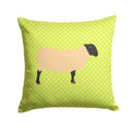 Suffolk Sheep Green Decorative Throw Pillow 14x14 Indoor Outdoor Accent Cushion, Fabric Cover with Insert for Sofa, Bed, Porch & Living Room