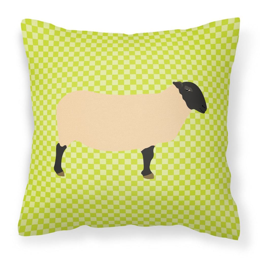 Suffolk Sheep Green Decorative Throw Pillow 18x18 Indoor Outdoor Accent Cushion, Fabric Cover with Insert for Sofa, Bed, Porch & Living Room