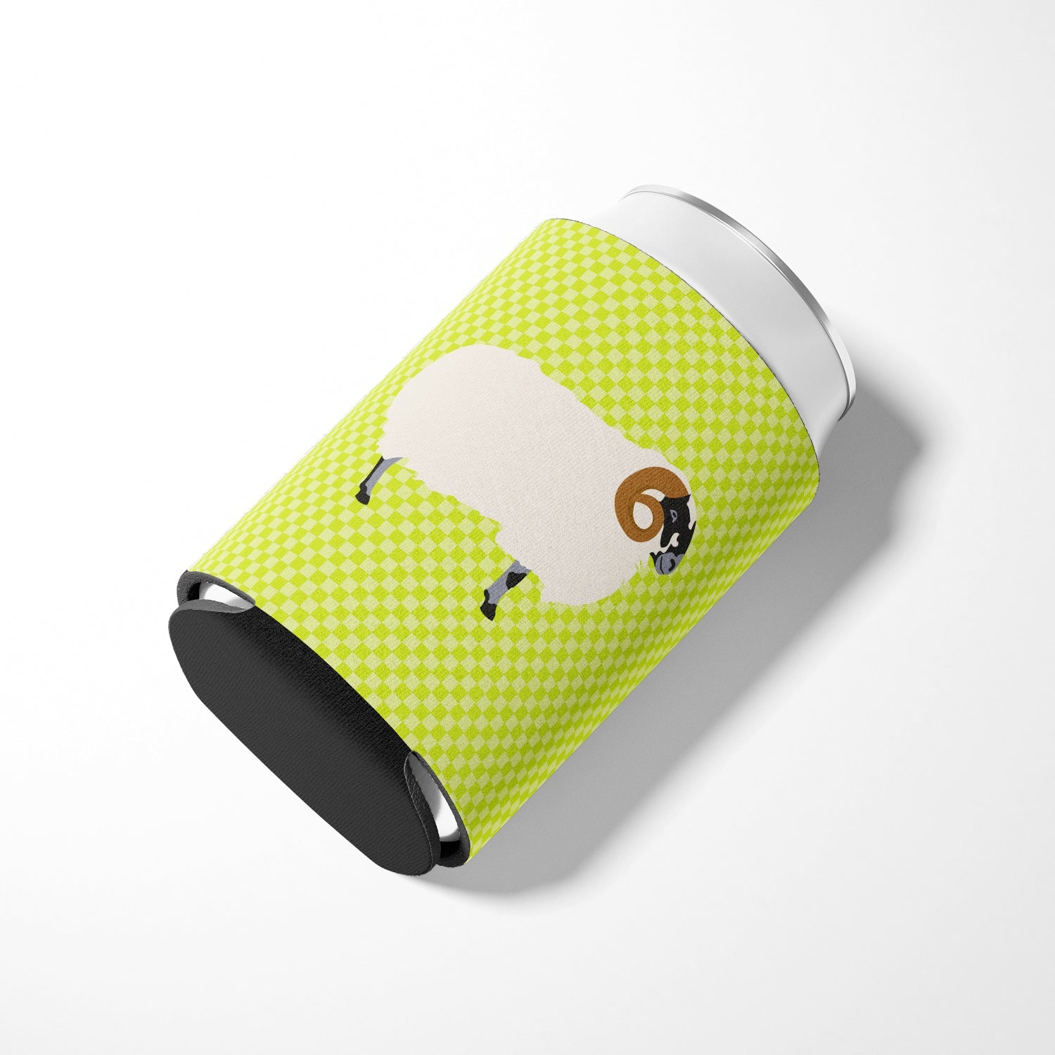 Scottish Blackface Sheep Green Can or Bottle Hugger Cooler Sleeve for Standard 12 oz Cans, Insulated Foam Beer & Soda Can Hugger Reusable