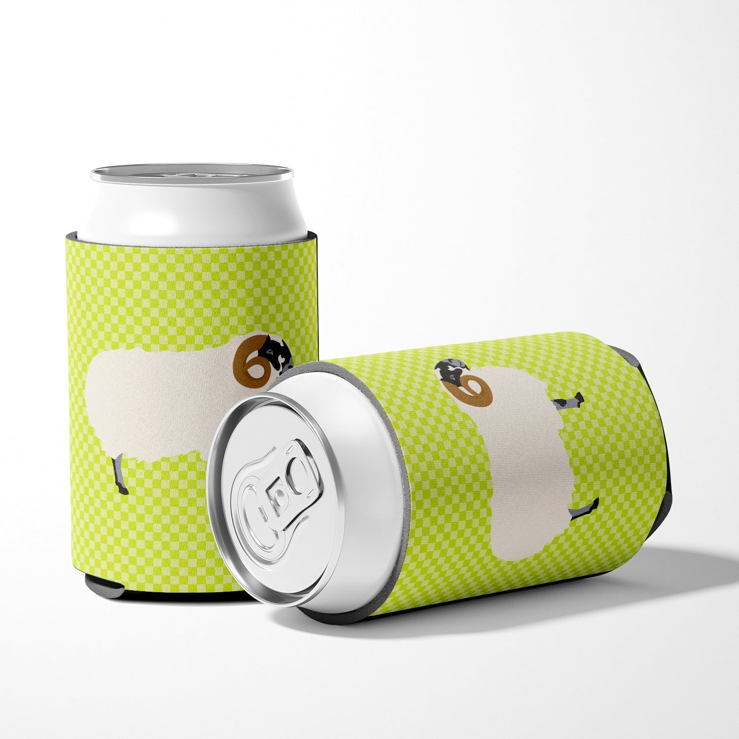 Scottish Blackface Sheep Green Can or Bottle Hugger Cooler Sleeve for Standard 12 oz Cans, Insulated Foam Beer & Soda Can Hugger Reusable