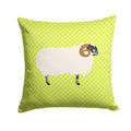 Scottish Blackface Sheep Green Decorative Throw Pillow 14x14 Indoor Outdoor Accent Cushion, Fabric Cover with Insert for Sofa, Bed, Porch & Living Room