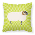 Scottish Blackface Sheep Green Decorative Throw Pillow 18x18 Indoor Outdoor Accent Cushion, Fabric Cover with Insert for Sofa, Bed, Porch & Living Room