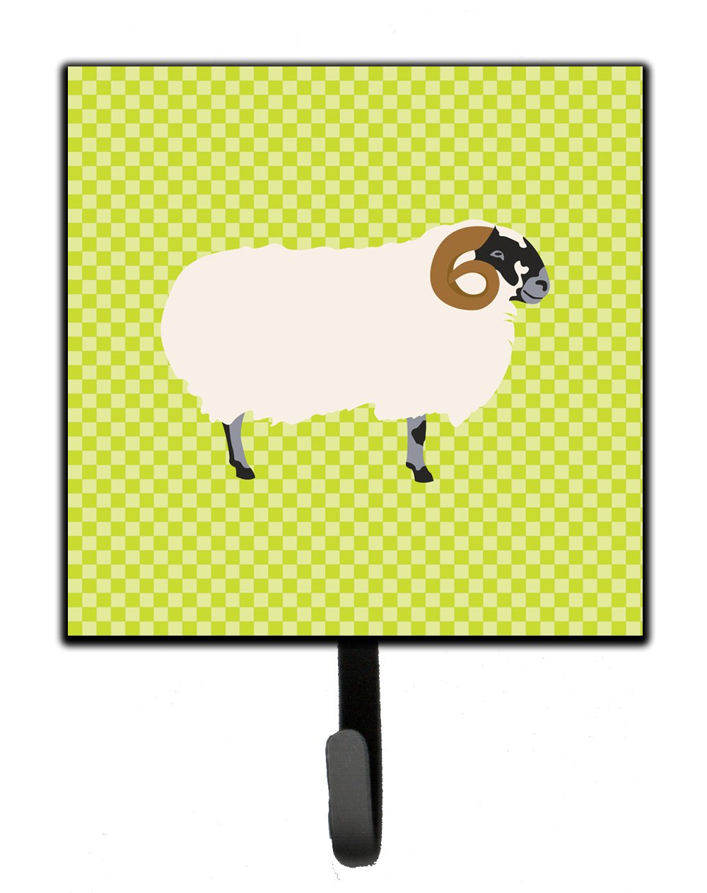 Scottish Blackface Sheep Green Leash or Key Holder Wall Hooks, Key Hooks Holder, Coat Rack Wall Mount, Coat Hooks, Hooks for Hanging Keys, Towels, Aprons, Leashes
