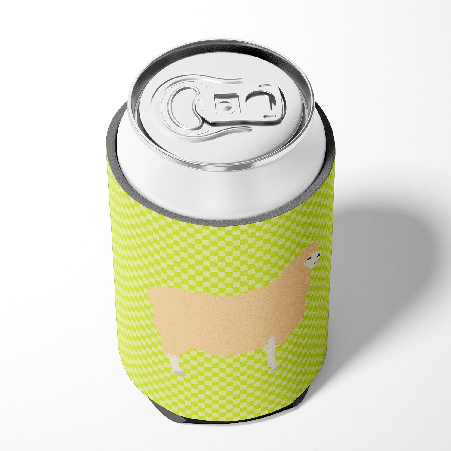 English Leicester Longwool Sheep Green Can or Bottle Hugger Cooler Sleeve for Standard 12 oz Cans, Insulated Foam Beer & Soda Can Hugger Reusable