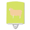 English Leicester Longwool Sheep Green Ceramic Night Light Compact, UL-Certified, Ideal for Bedroom, Bathroom, Nursery, Hallway, Kitchen, 6x4x3, Multicolor
