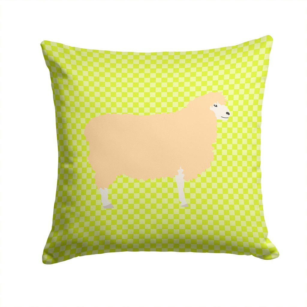 English Leicester Longwool Sheep Green Decorative Throw Pillow 14x14 Indoor Outdoor Accent Cushion, Fabric Cover with Insert for Sofa, Bed, Porch & Living Room