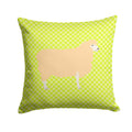 English Leicester Longwool Sheep Green Decorative Throw Pillow 14x14 Indoor Outdoor Accent Cushion, Fabric Cover with Insert for Sofa, Bed, Porch & Living Room