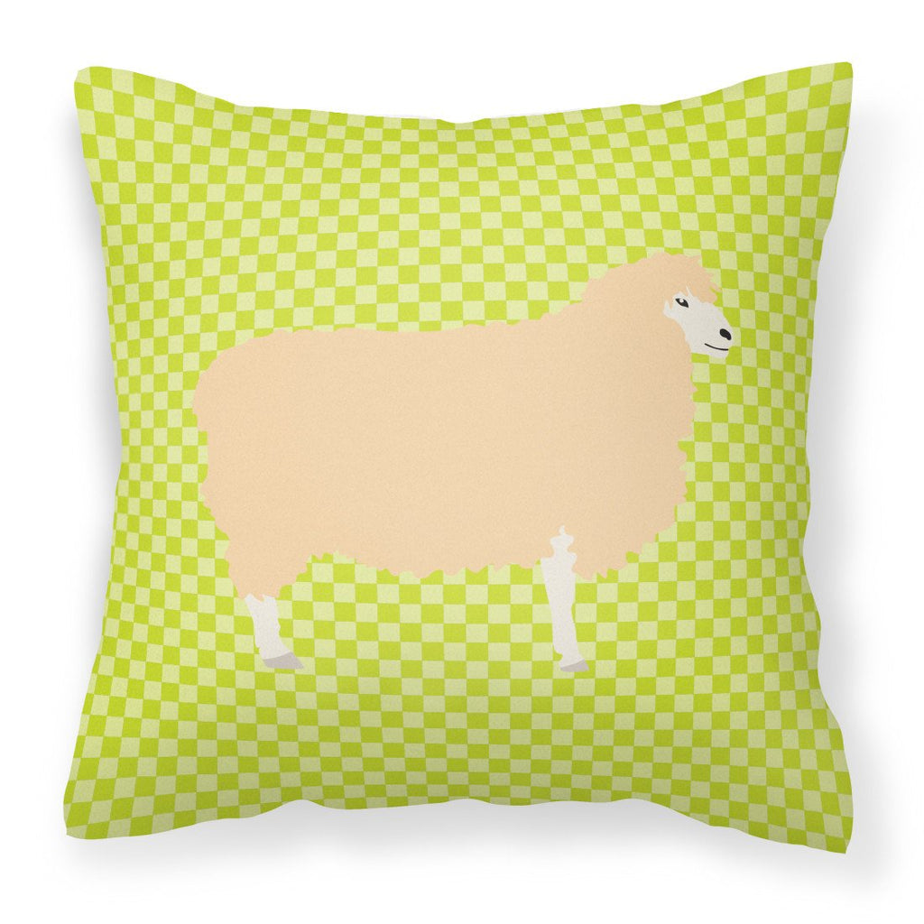English Leicester Longwool Sheep Green Decorative Throw Pillow 18x18 Indoor Outdoor Accent Cushion, Fabric Cover with Insert for Sofa, Bed, Porch & Living Room