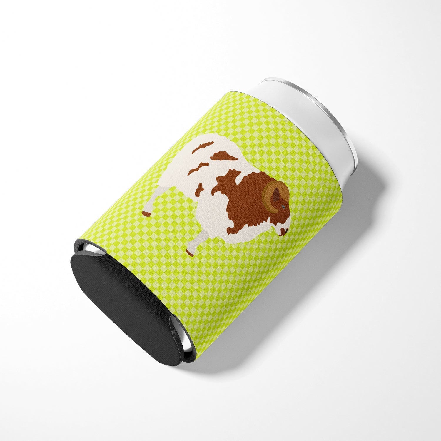 Jacob Sheep Green Can or Bottle Hugger Cooler Sleeve for Standard 12 oz Cans, Insulated Foam Beer & Soda Can Hugger Reusable