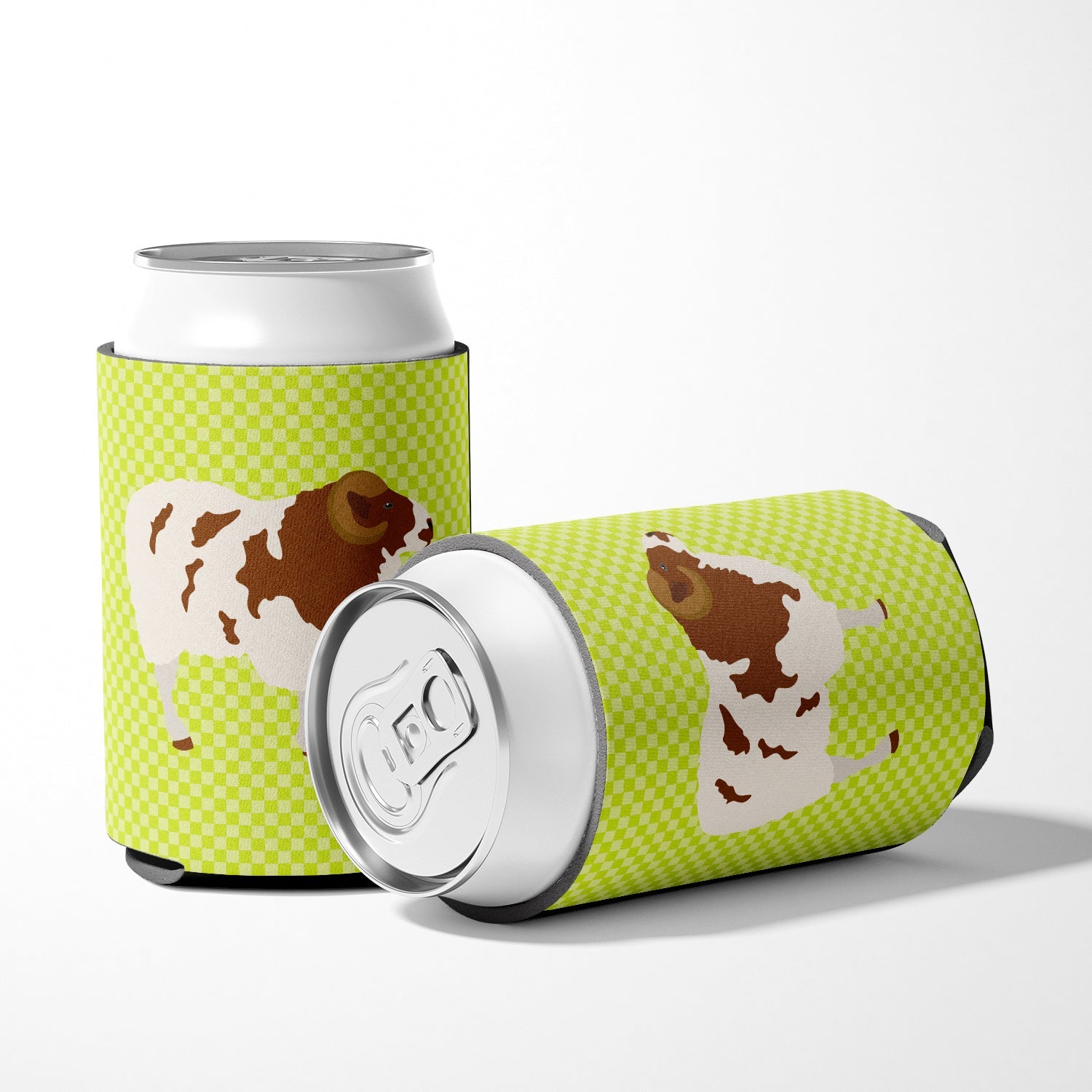 Jacob Sheep Green Can or Bottle Hugger Cooler Sleeve for Standard 12 oz Cans, Insulated Foam Beer & Soda Can Hugger Reusable