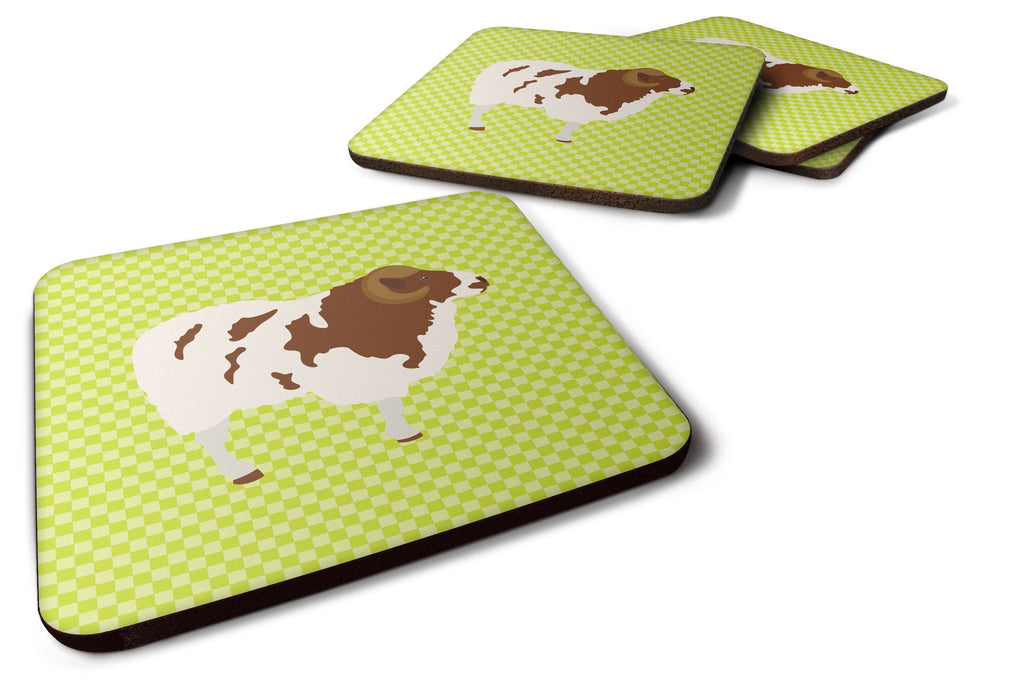 Jacob Sheep Green Foam Coasters Set of 4 Cup Coasters for Indoor Outdoor, Tabletop Protection, Anti Slip, Mouse pad Material