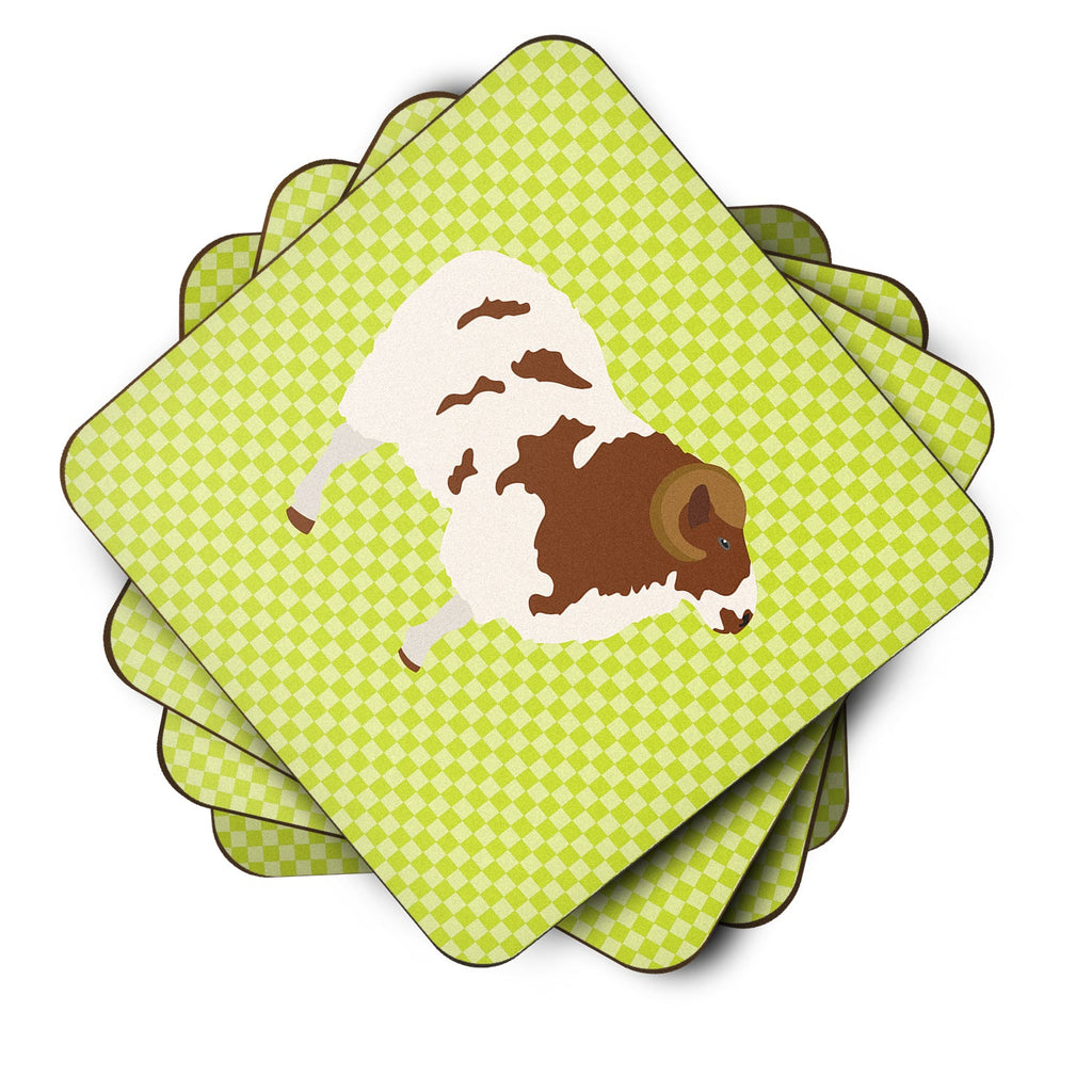 Jacob Sheep Green Foam Coasters Set of 4 Cup Coasters for Indoor Outdoor, Tabletop Protection, Anti Slip, Mouse pad Material