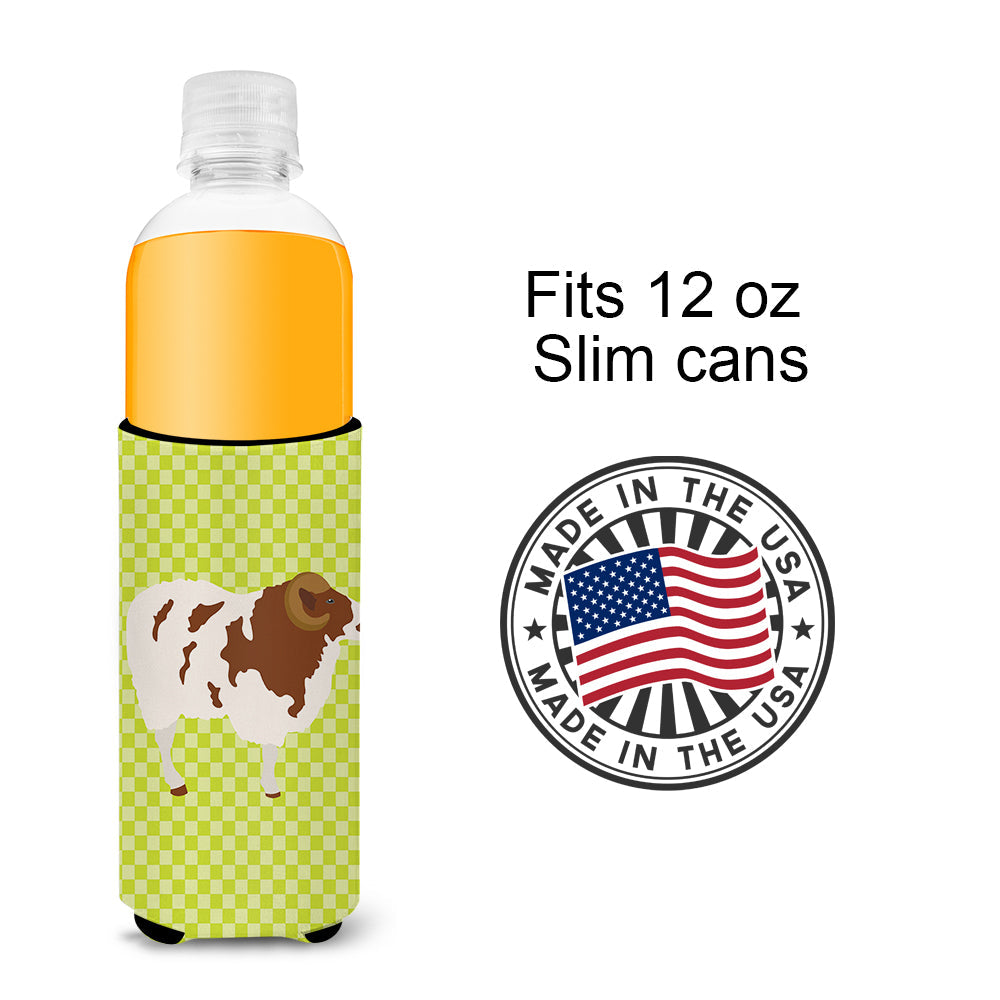 Jacob Sheep Green Slim Can Hugger , Insulated Foam Hugger for 12 oz Slim Cans, Beer Bottles & Water Bottles, Printed in USA