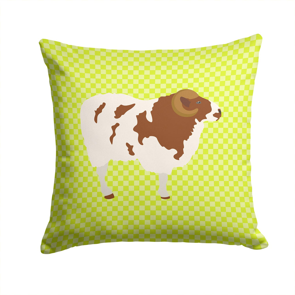 Jacob Sheep Green Decorative Throw Pillow 14x14 Indoor Outdoor Accent Cushion, Fabric Cover with Insert for Sofa, Bed, Porch & Living Room