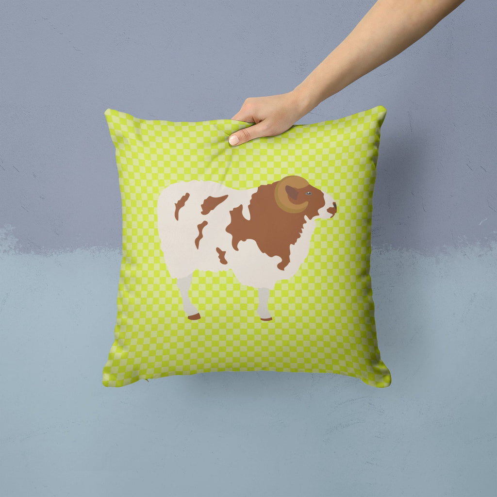 Jacob Sheep Green Decorative Throw Pillow 14x14 Indoor Outdoor Accent Cushion, Fabric Cover with Insert for Sofa, Bed, Porch & Living Room