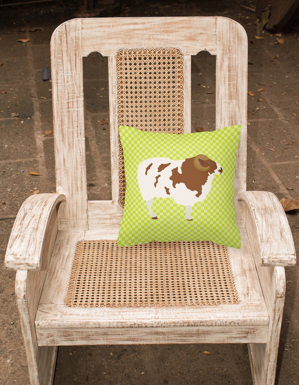 Jacob Sheep Green Decorative Throw Pillow 18x18 Indoor Outdoor Accent Cushion, Fabric Cover with Insert for Sofa, Bed, Porch & Living Room